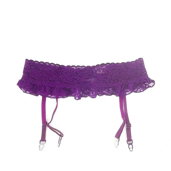 ruffle garter belt Ruffled Garter Belt Lace Chiffon Punk Rock Spikes